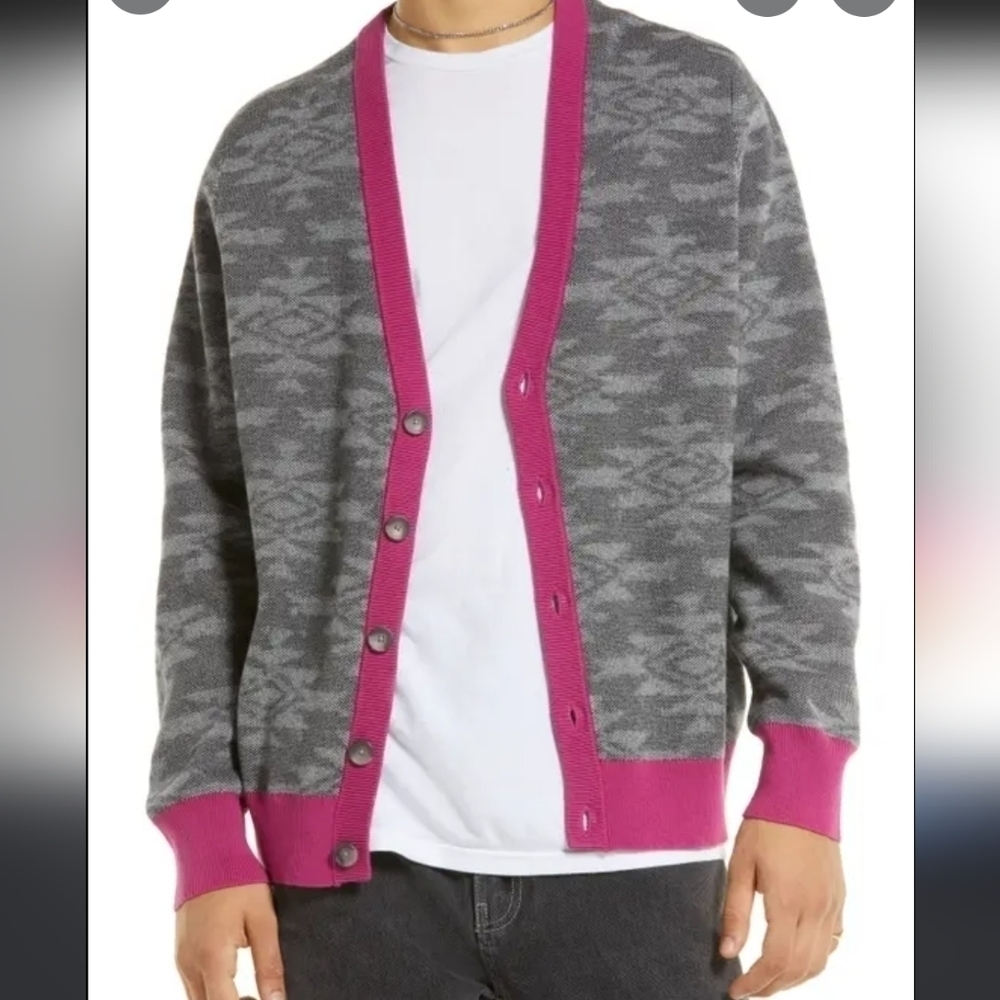 NWT Bp Fashion Cardigan Sweater in Grey Heather Pattern